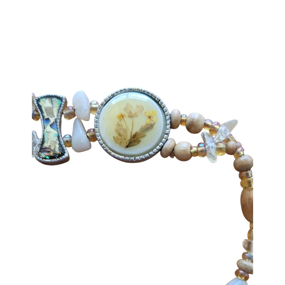 Floral Resin and Stone Vintage Choker - Picture 3 of 6